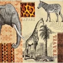 Serwetka decoupage firmy PAPER+DESIGN safari 33x33cm